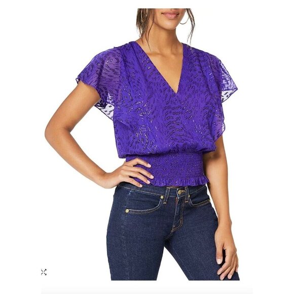 NWT Ramy Brook Lynette Silk Blend Top Orig Retail $325 Worn by Denise Richards L - Picture 1 of 11